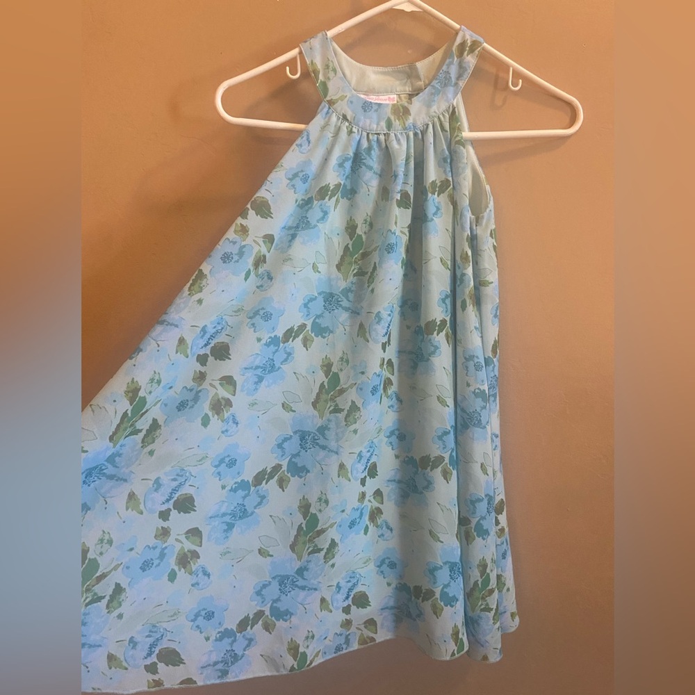 Bonnie Jean mid length blue floral sleeveless size 8